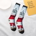 thumbnail image 6 of Bingfone Compression Socks for Women and Men Long Socks for Running Athletic Cycling Nurse-Circular Lighthouse, 6 of 8