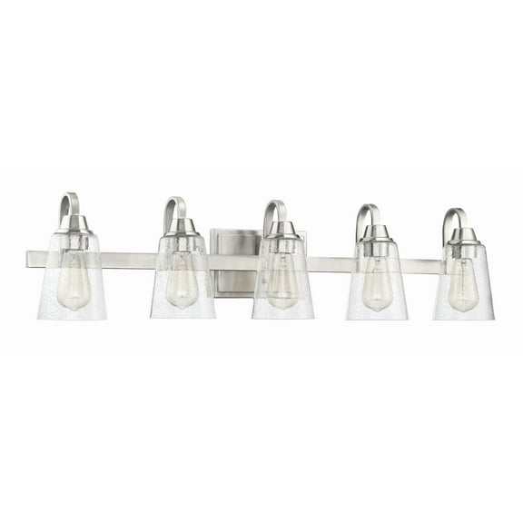 41905-BNK-CS Craftmade Lighting Grace 5 Light Transitional/Modern & Contemporary Bath Vanity in Transitional Style - 37 inches wide by 8 inches high