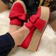 thumbnail image 1 of Zapatos de moda de bizcocho con nudo de mariposa Asakuchi informales de color sólido para mujer Wmkox8yii  FOPL1408, 1 of 4