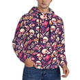 thumbnail image 2 of Haiem music Skull record Guitar Patterned Men's Hoodie with Kangaroo Pocket - Ideal Pullover Sweatshirt for Daily Wear, Travel, and Home-XX-Large, 2 of 7
