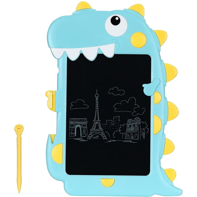 JHIJHOO 8.5 Inch LCD Writing Tablet Drawing Pad With Stylus Lock Key Blue Dinosaur