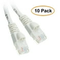 thumbnail image 1 of eDragon Cat5e White Ethernet Patch Cable, Snagless/Molded Boot, 1 Feet, 10 Pack, 1 of 2