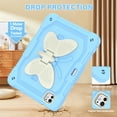 thumbnail image 4 of Elehold for iPad Pro 11 Inch 2024 Case with Kickstand Butterfly Wings Pencil Holder, Heavy Duty Hard Rugged Protective Cover Kids Girls for iPad Pro 11 (M4) 2024,Blue + Beige, 4 of 6