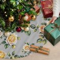 thumbnail image 3 of Yellow Rose Christmas Tree Skirt 36 Inches, Vintage Country Botanical Floral Vines Xmas Trees Skirt Mat Cover Decorations for Holiday Party Indoor Outdoor, 3 of 9