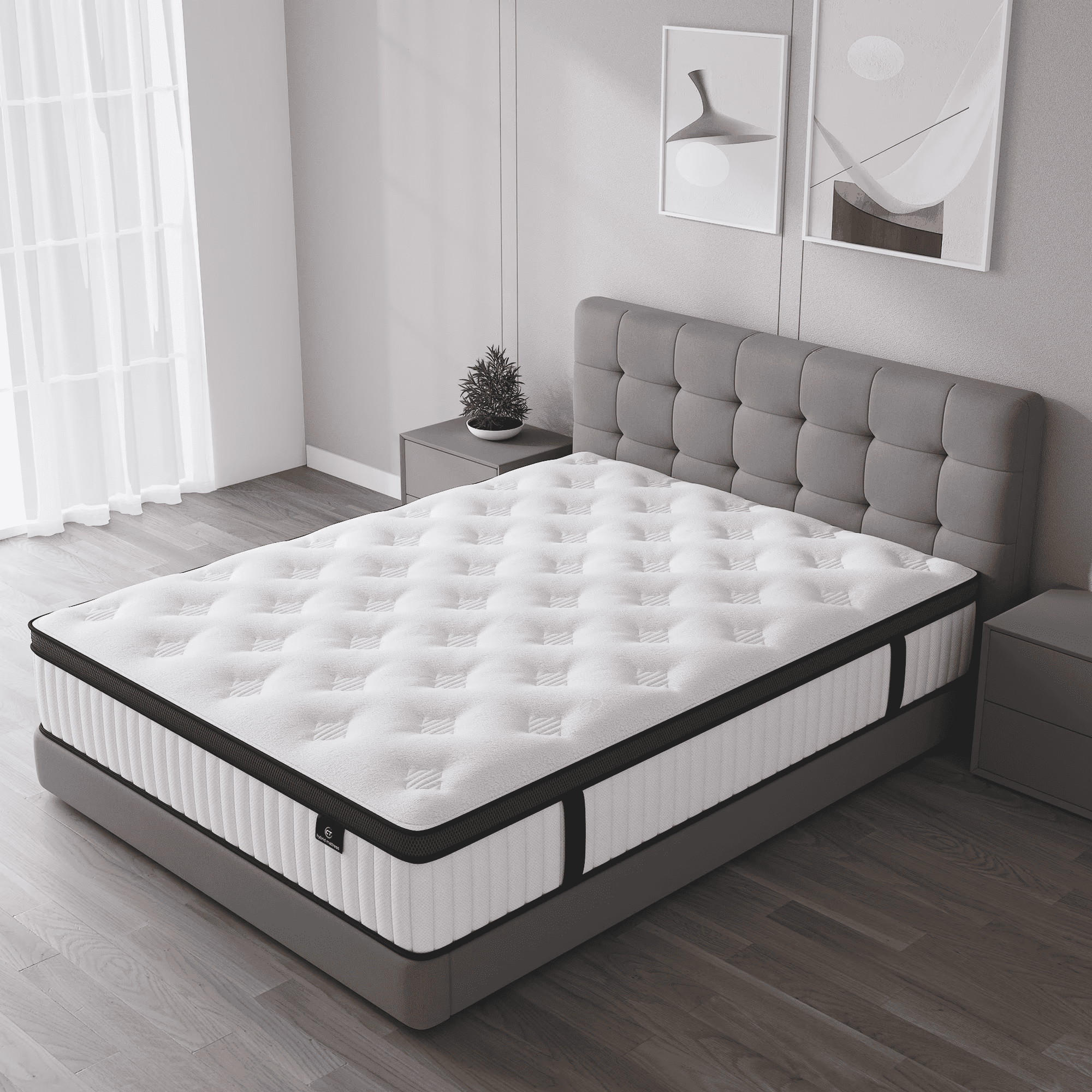 Madevos Full Mattress in a Box, 12 inch Memory Foam individual Pocket Spring Hybrid Mattress - Medium Firm Support with Soft & Breathable