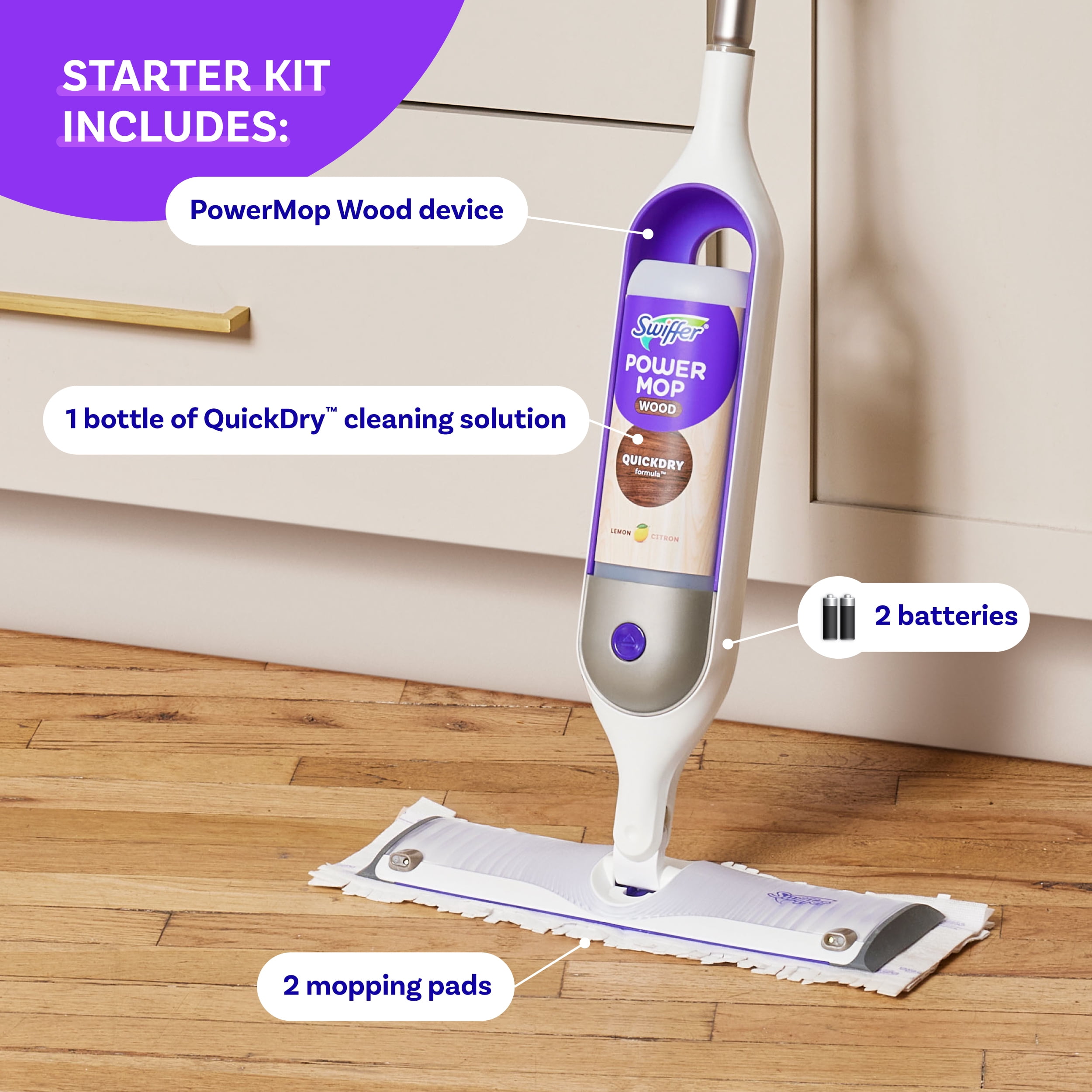 Swiffer PowerMop Floor Cleaning Solution with Lavender Scent, 50.6