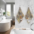 thumbnail image 6 of SKYSONIC Hand Towels Vintage Style Floral Patterned 2 PCS, Cotton Bath Towel for Drying Face Hands Body ,Absorbent Lightweight Towels for Bathroom Ktichen Travel Gym, 16"x28", 6 of 7