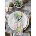thumbnail image 2 of Easter Bunny Cloth Napkins Set of 4 Reusable Dinner Napkins, Cute Rabbit Eggs Flowers Colorful Wood Plank Cocktail Napkin Washable Table Napkins for Wedding/Holiday Party/Baby Shower 20"x20", 2 of 7