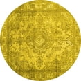 thumbnail image 1 of Ahgly Company Indoor Round Abstract Yellow Contemporary Area Rugs, 4' Round, 1 of 4