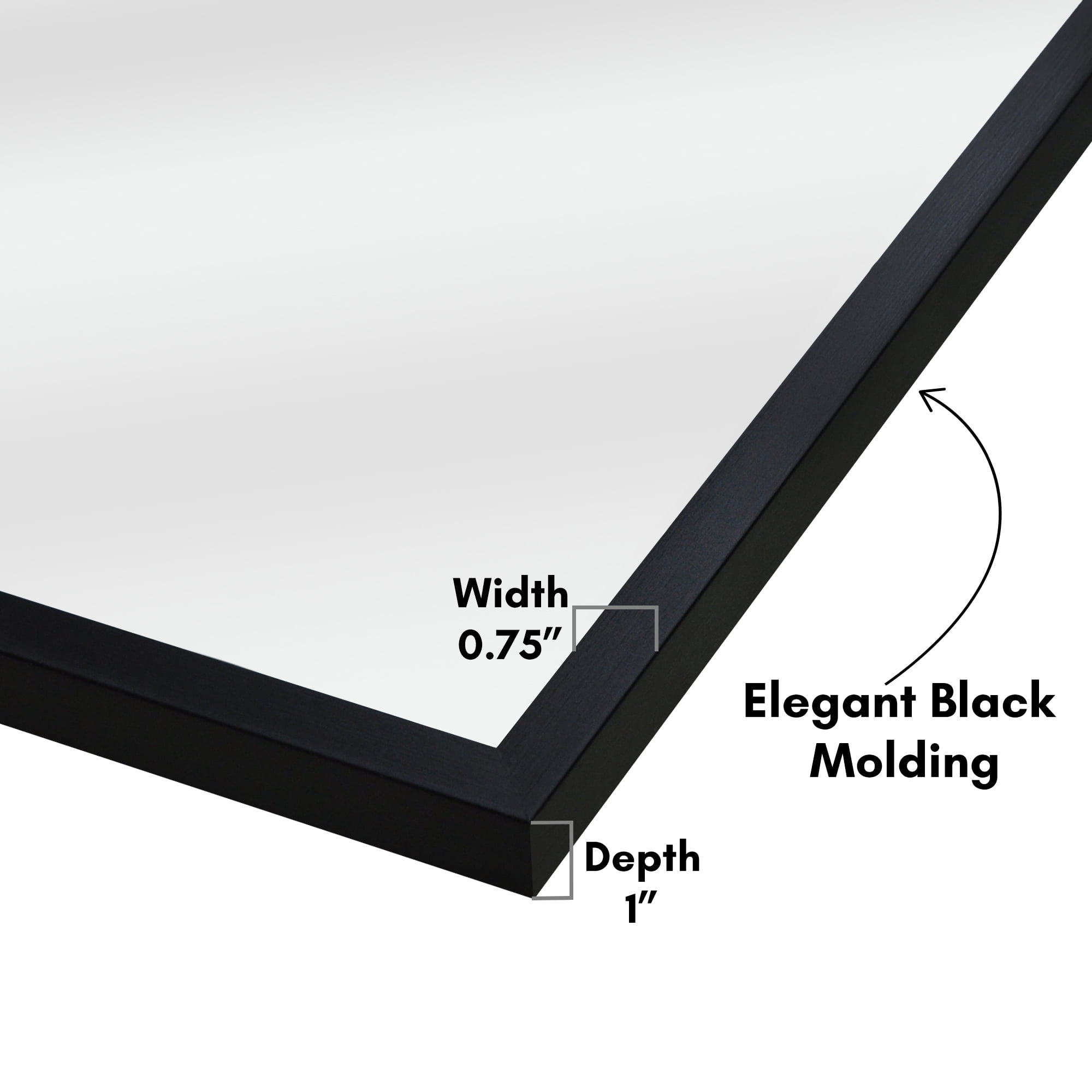 Americanflat - 20x30 Black Framed Curved Arched Mirror for Bedroom Living Room Bathroom