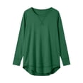 thumbnail image 4 of Otvok Women Loose Casual T‑Shirt, Crew Neck Long Sleeve Stitch‑Detail Pullover Tops, 4 of 7