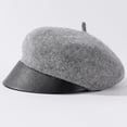 thumbnail image 2 of CoCopeaunts Newsboy Hats for Women Fashion Winter Hat Leather Brim Beret Hat Vintage Casual Newsboy Cap Retro Berets, 2 of 7