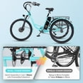 thumbnail image 3 of 26" 7 Speed Front Suspension Fork Dual Chain Electric Tricycle 350W 3 Wheel Bike with 48V 13Ah Battery UL 2271 Aqua, 3 of 14