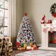 thumbnail image 1 of 4.5ft pre - lit green y blanca artificial christmas tree, snow - flocked, tamaño completo, con premium hinged design y foldable metal stand, ideal para para christmas party decoration, 1 of 7