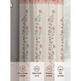 thumbnail image 6 of Spring Pink Floral Sheer Curtains 45 Inch Length 2 Panels Set Window Treatments, Vintage Farmhouse Flowers Art Rod Pocket Semi Curtains for Living Room/Bedroom/Kitchen Décor, 104"W x 45"L, 6 of 7