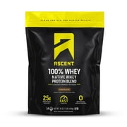 (4 pack) Ascent Native Whey Protein Powder Blend, Chocolate, 1 lb