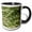 Black/White, variant on 3drose, Weeds Growing and Shot up Close in the Wind on Green, 11oz Two-tone Green Mug