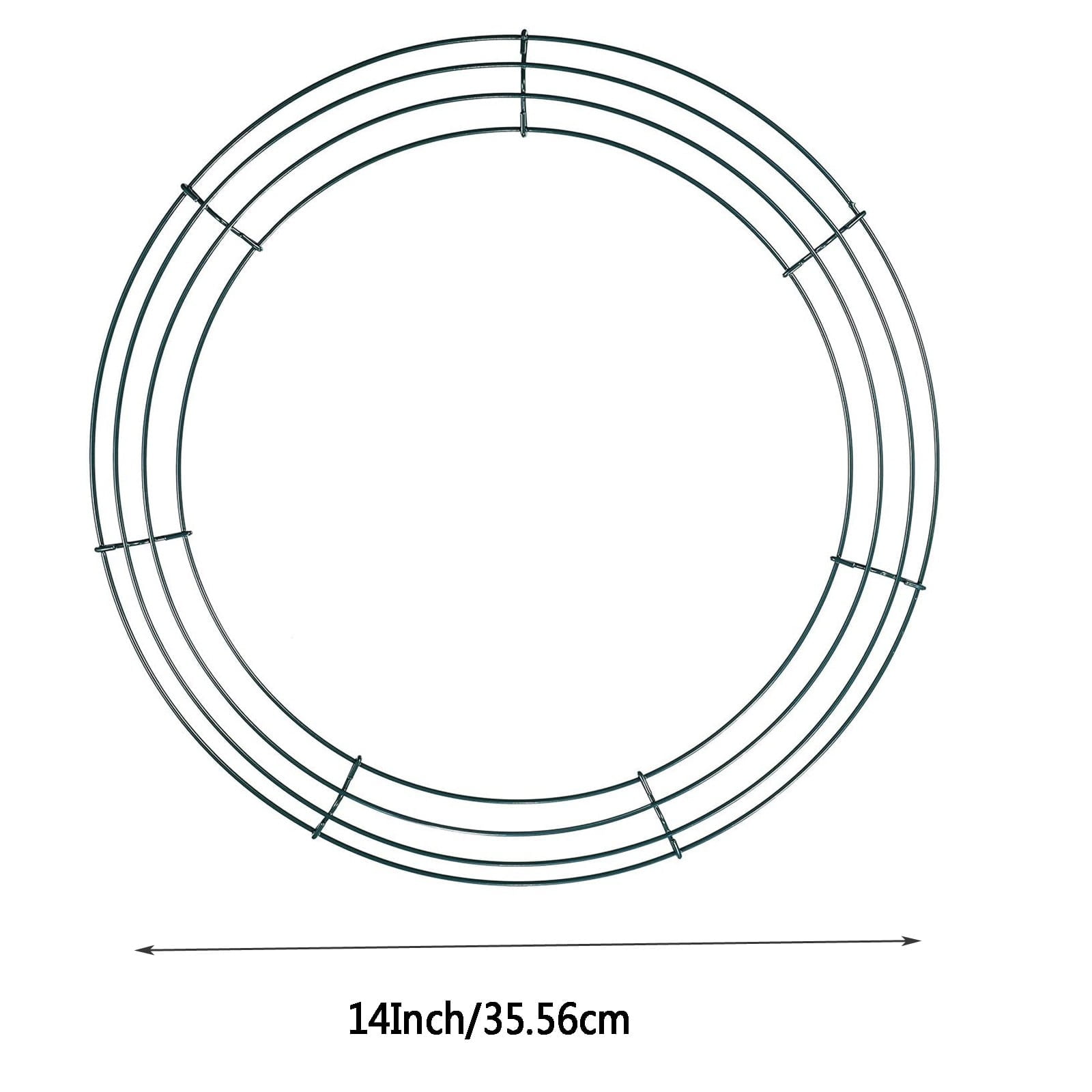 14 Inch Wire Wreath Frame, Round Metal Wreath Form for DIY Crafts, and Home Decor, Dark Green Wire Frame for Christmas Halloween & Weddings 3PCS