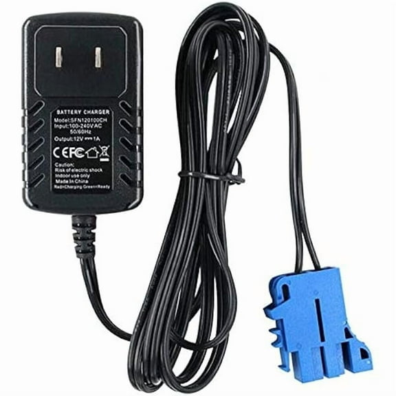 1888 12V Battery Charger for Peg Perego, Ground Force Tractor John Deere Gator XUV Polaris Outlaw Citrus RZR 900 Powered Ride On Car Replacement Power (Model: SFN120100CH)