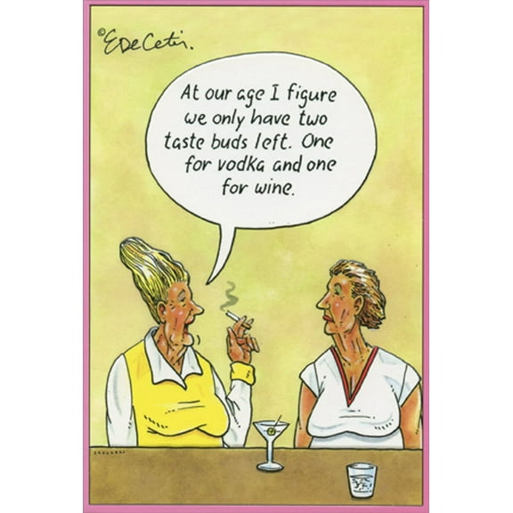 Pictura Taste Buds Vodka Wine Eric Decetis Funny / Humorous Feminine Birthday Card for Her / Woman