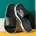 thumbnail image 2 of Mens Slippers,Men Slide Slippers Breathable Comfort Design for Summer Beach Bathroom Casual Wear,Slippers for Men,Black,8, 2 of 4