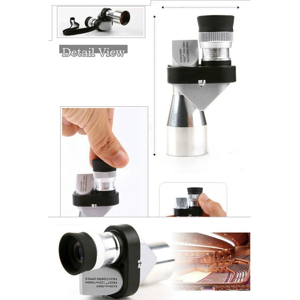 YO-HAPPY 8x20 Mini Alliage d'aluminium avec Microscope à loupe 3 en 1 télescope de Loisirs de pêche en Plein air
