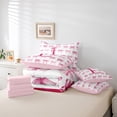thumbnail image 6 of jejeloiu Chic Bow Ribbon 7 Pieces Bedding Comforter Set,Girls Pink Bowknot Full Bedding Set,First Letter L Fitted Sheet Flat Sheet For Girls,Super Cozy Room Decor Reversible, 6 of 8