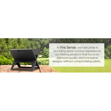 Fire Sense - Notebook Charcoal Grill - Black