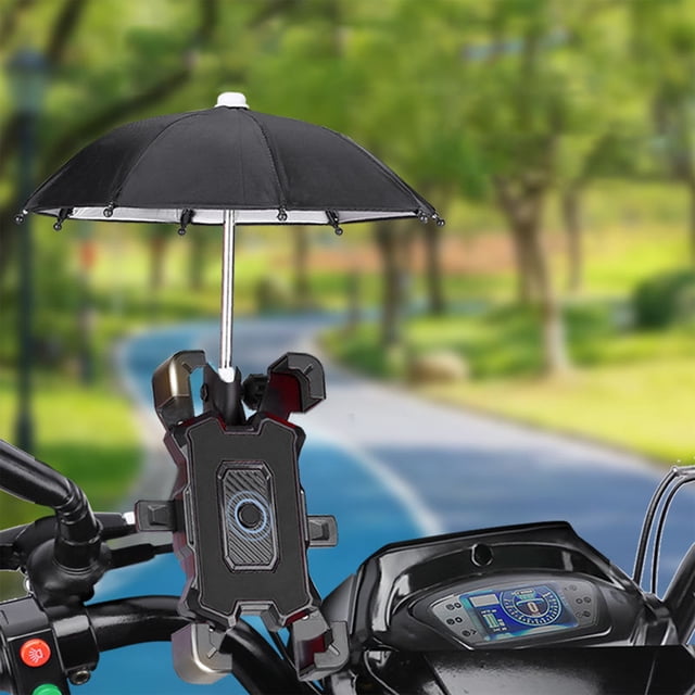 Soporte para teléfono con forma de paraguas, rotación de 360°, para bicicleta, motocicleta, parasol portátil, parasol para bicicleta, soporte para teléfono.