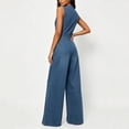 thumbnail image 4 of SZJXBUY Plus Size Denim Jumpsuits for Women Summer Casual Crewneck Wide Leg Sleeveless Jean Rompers Lightweight Loose Distressed One Piece Overalls Blue,S, 4 of 6