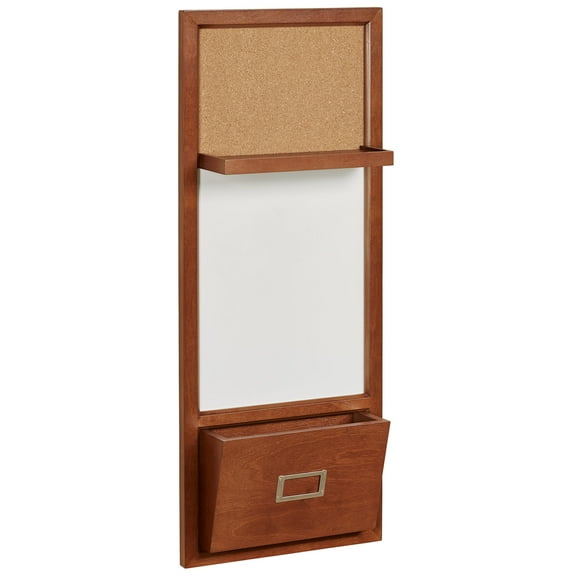 Orvis Wooden Wall Organizer with Dry Erase Board Natural Cherry 12”Wx4”Dx30”H