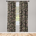 thumbnail image 3 of Ambesonne Botanical Curtains, Continuous Branches Retro, Pair of 28"x84", Pale Khaki and Dark Coral, 3 of 5