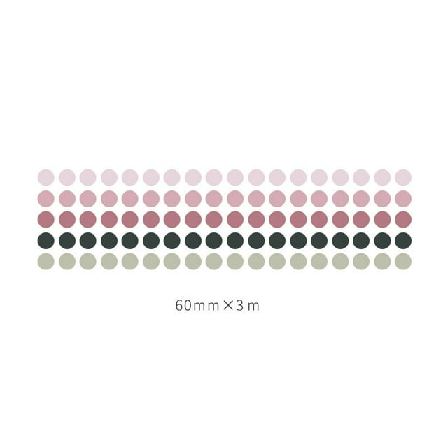 CAROOTU Color Dot Labels 60mmx3m Base Elements Decorative Adhesive Tape DIY Scrapbooking Sticker
