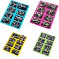 thumbnail image 2 of Brain Teaser Puzzles 24 Piece Set, Metal Unlock Interlocking Puzzle Rings, Educational Iq Toy for Kids And Adults, 4-Pack, 2 of 7