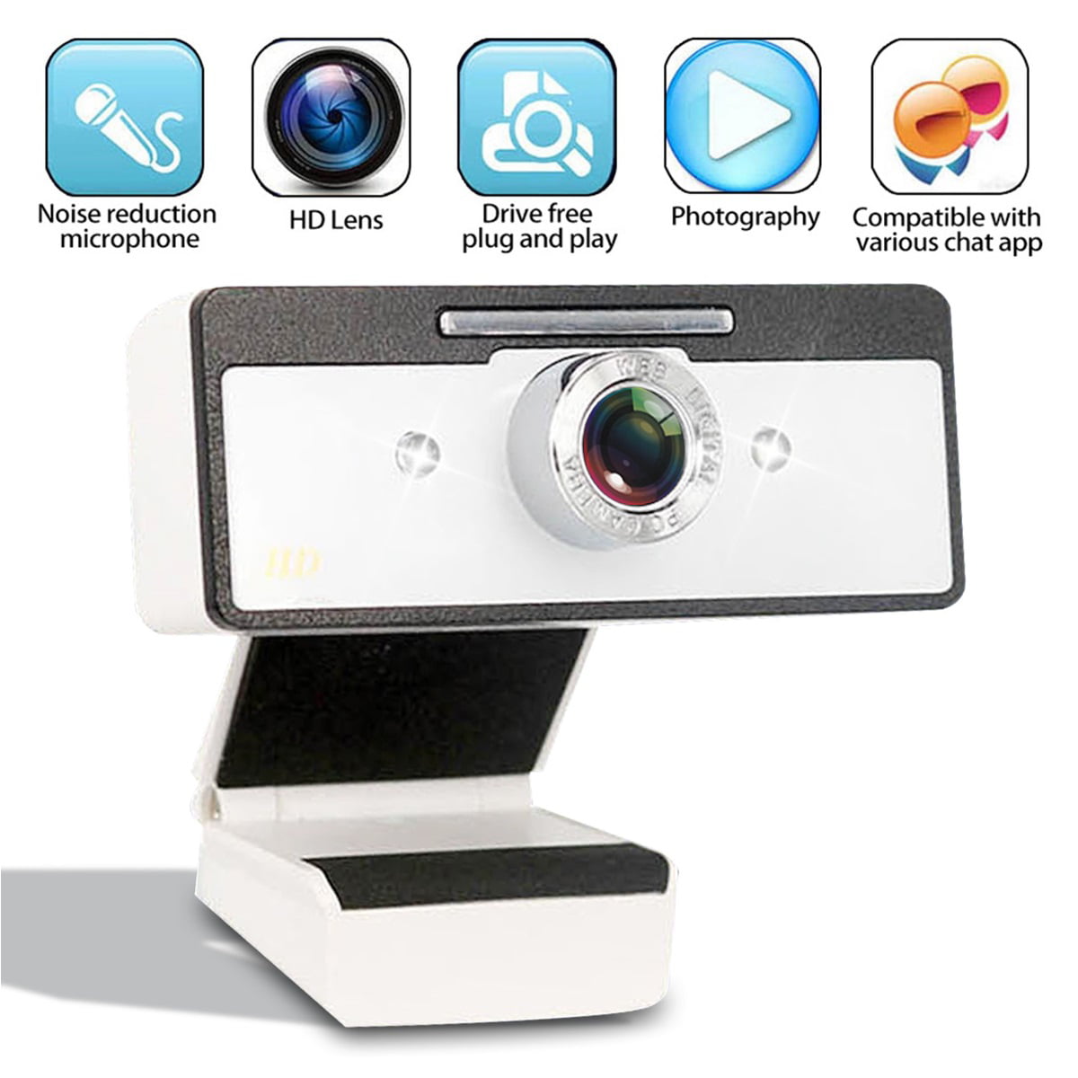 Webcam with Microphone, HD Web Camera Desktop Laptop USB Web Cam 