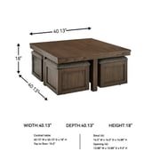 Signature Design by Ashley Boardernest Brown Coffee Table with 4 Stools
