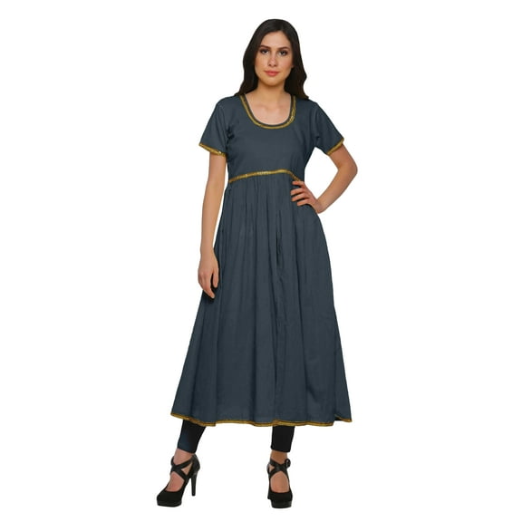Moomaya Indian Women Cotton Front Slit Kurtis Solid Bollywood Designer Kurti