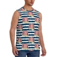 thumbnail image 2 of Fotbe Men's Popcorn On Blue Lines Print Men's Sleeveless Muscle Tank Tops Casual T-Shirts for Gym Workout Beach-3X-Large, 2 of 8
