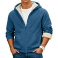 thumbnail image 2 of yuCgh Men's Winter Fleece Lined Hooded Jacket, Thickened Zip Up Coat with Multiple Pockets, Casual Outdoor Jacket for Cold Weather & Daily Wear,Blue,XL, 2 of 7