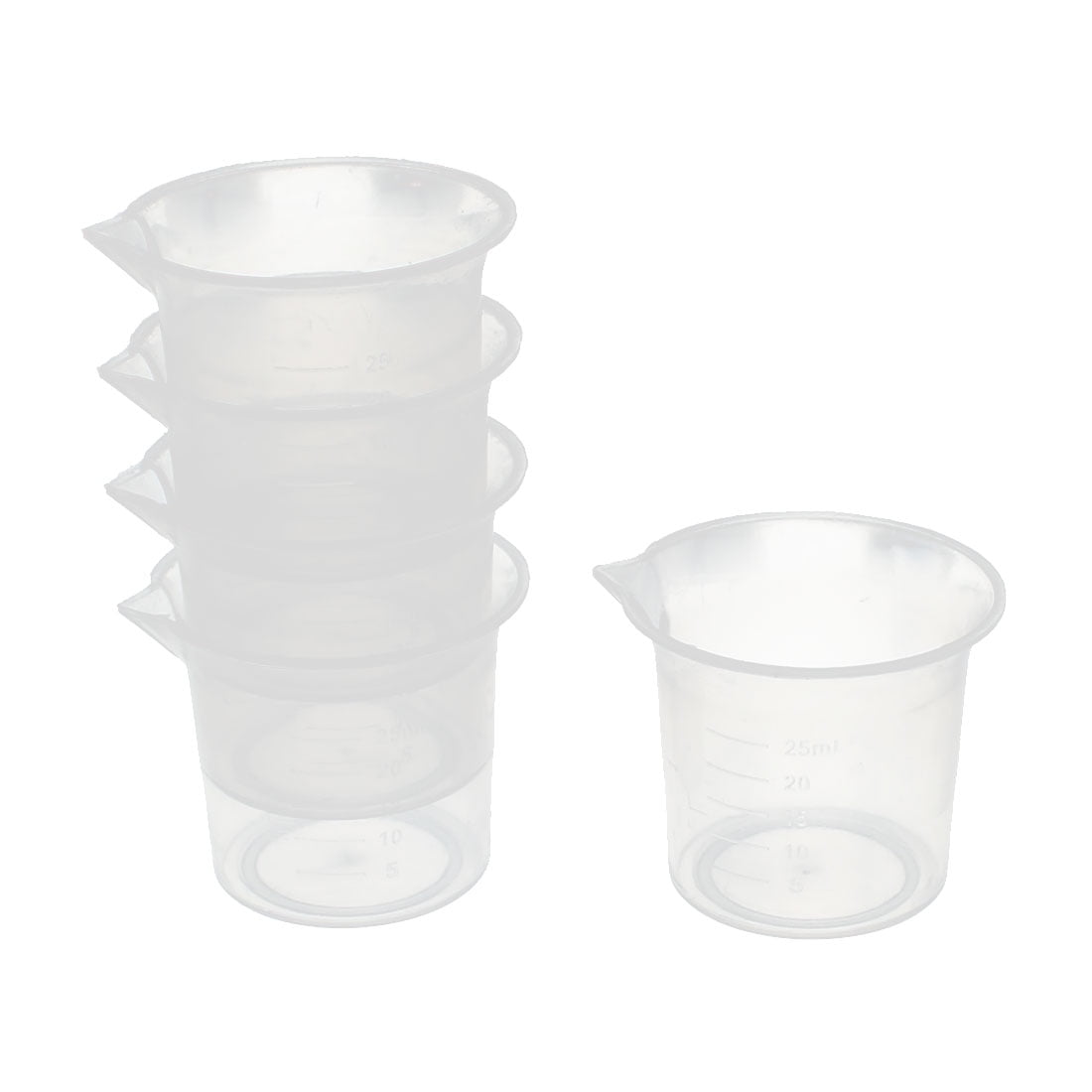Kitchen Lab 25mL Plastic Measuring Cup Jug Pour Spout Container 5 pcs ...