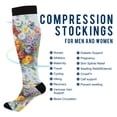 thumbnail image 2 of FORMRS Womens Knee High Socks Casual Long Thick Travel Daily Wear, 1 Pair, Purple Floral Tomatoes, 2 of 6