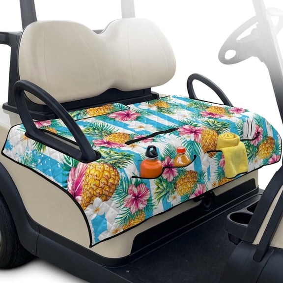 KUIFORTI Red Flower Golf Cart Seat Cover Thick Essential Golf Cart Accessories Suitable Club Car and More 2 Person Seats Golf Carts Easy to Install Washable