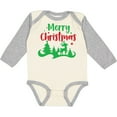 thumbnail image 3 of Inktastic Merry Christmas, Rudolph, Stars - Red Green Boys or Girls Long Sleeve Baby Bodysuit, 3 of 5