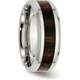thumbnail image 5 of Chisel Stainless Steel Polished with Black Koa Wood Inlay Enameled 8.2mm Band - Ring Size 10.0, 5 of 8