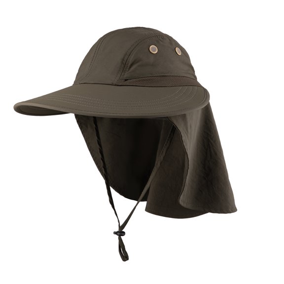 COOPLUS Men Women Outdoor UV-Protection-Foldable Sun-Hats Mesh Wide-Brim Beach Fishing Hat with Ponytail-Hole