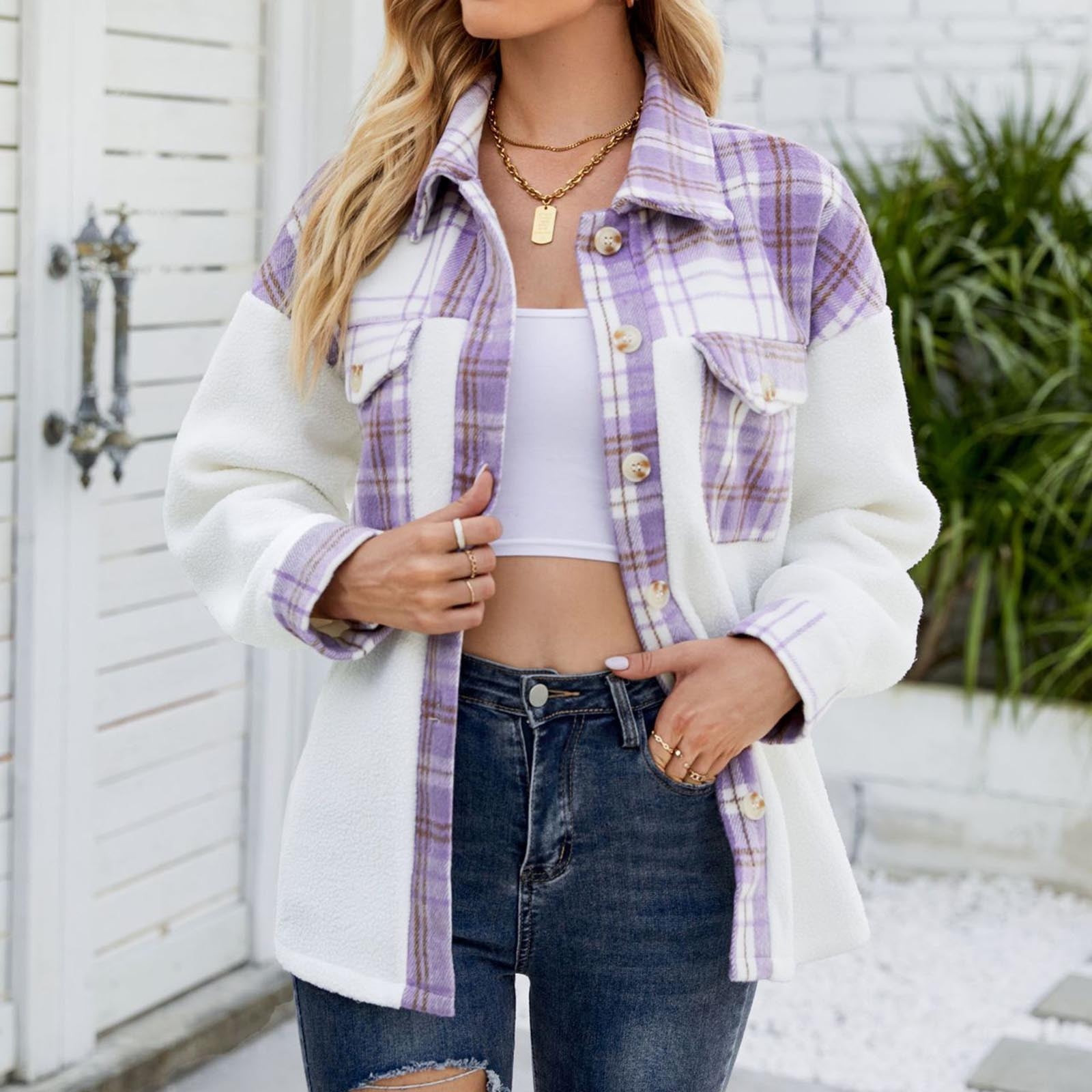 Purple tartan jacket discount