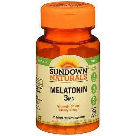Sundown Naturals Melatonin 3 mg Dietary Supplement - 60 Tablets, Pack of 6