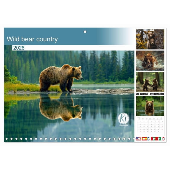 Wild bear country (Monthly Wall Calendar 2026 16.5 x 23.4 (open)), CALVENDO 14 Month Calendar