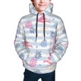 thumbnail image 5 of Kll Unisex Kids Boys Girls Hooded Pocket Pullover Hoodies-Flamingo And Pineapple, 5 of 9