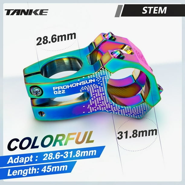 TANKE MTB road Bike Stem 45mm 0 short colorful oil slick stems